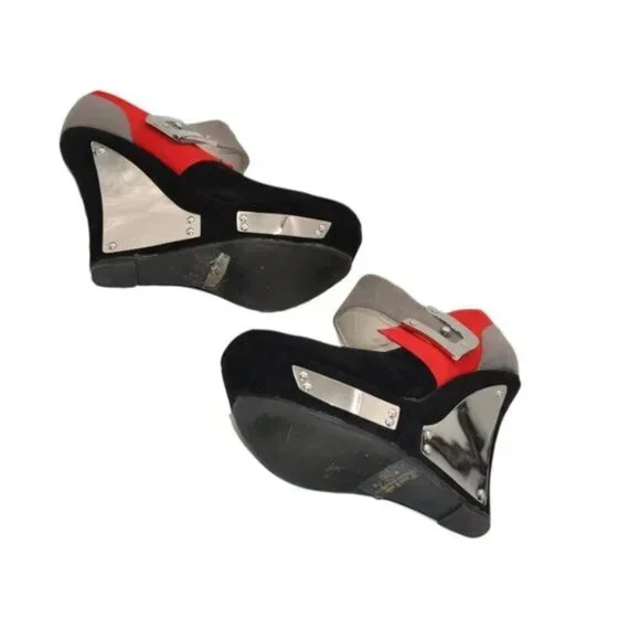 Alba Black and Red Platform Shoes - Picture 6 of 16